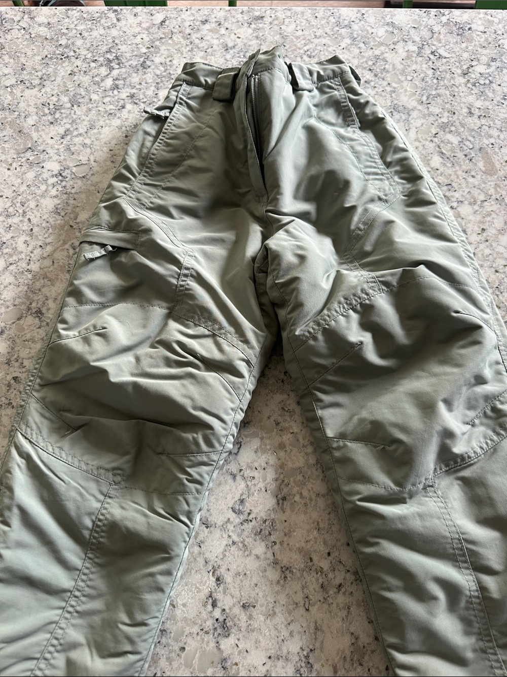L.L. Bean Gray Green Snow Pants with Multiple Pockets